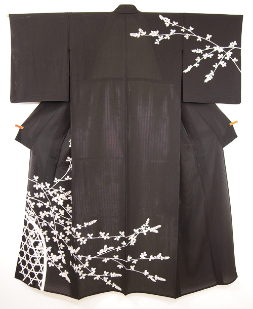 竹垣に萩の花経絽訪問着（e45220Ig） 着物紹介