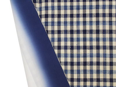 秦荘紬 藍染格子着物(H82'240Iy) 着物紹介