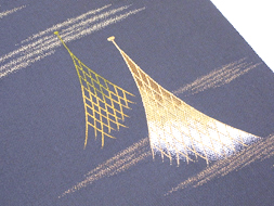 雲林綴」網干模様八寸名古屋帯 祥園製(k34076hd) 帯紹介