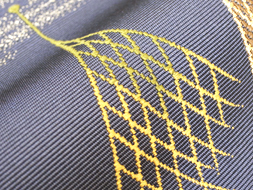 雲林綴」網干模様八寸名古屋帯 祥園製(k34076hd) 帯紹介