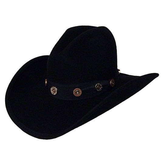 カウボーイハット 黒 ガス スタイル 帽子 ウエスタン ブルハイド