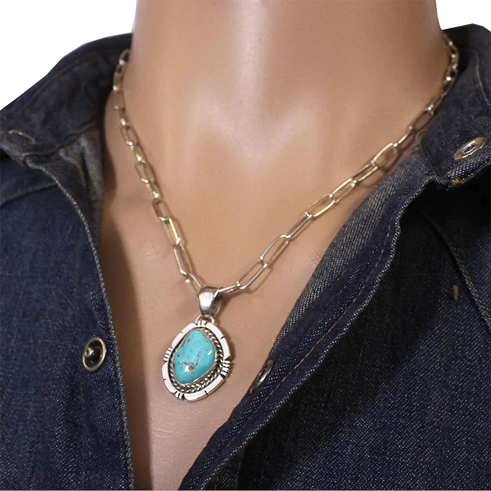 インディアンジュエリー キングマン ターコイズ ペンダントトップ