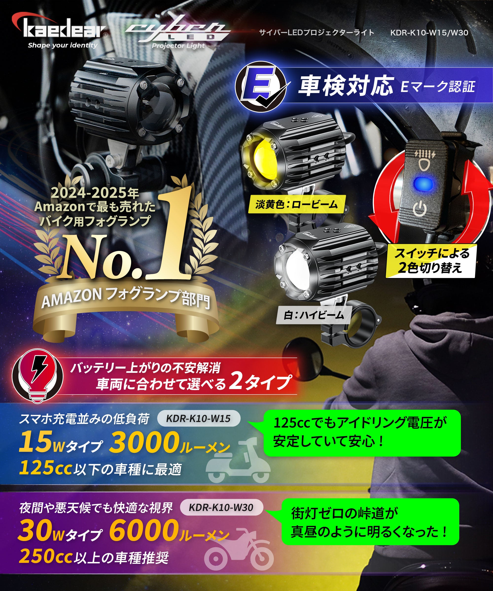 Kaedear(カエディア) Cyber LED プロジェクター ライト KDR-K10-W30