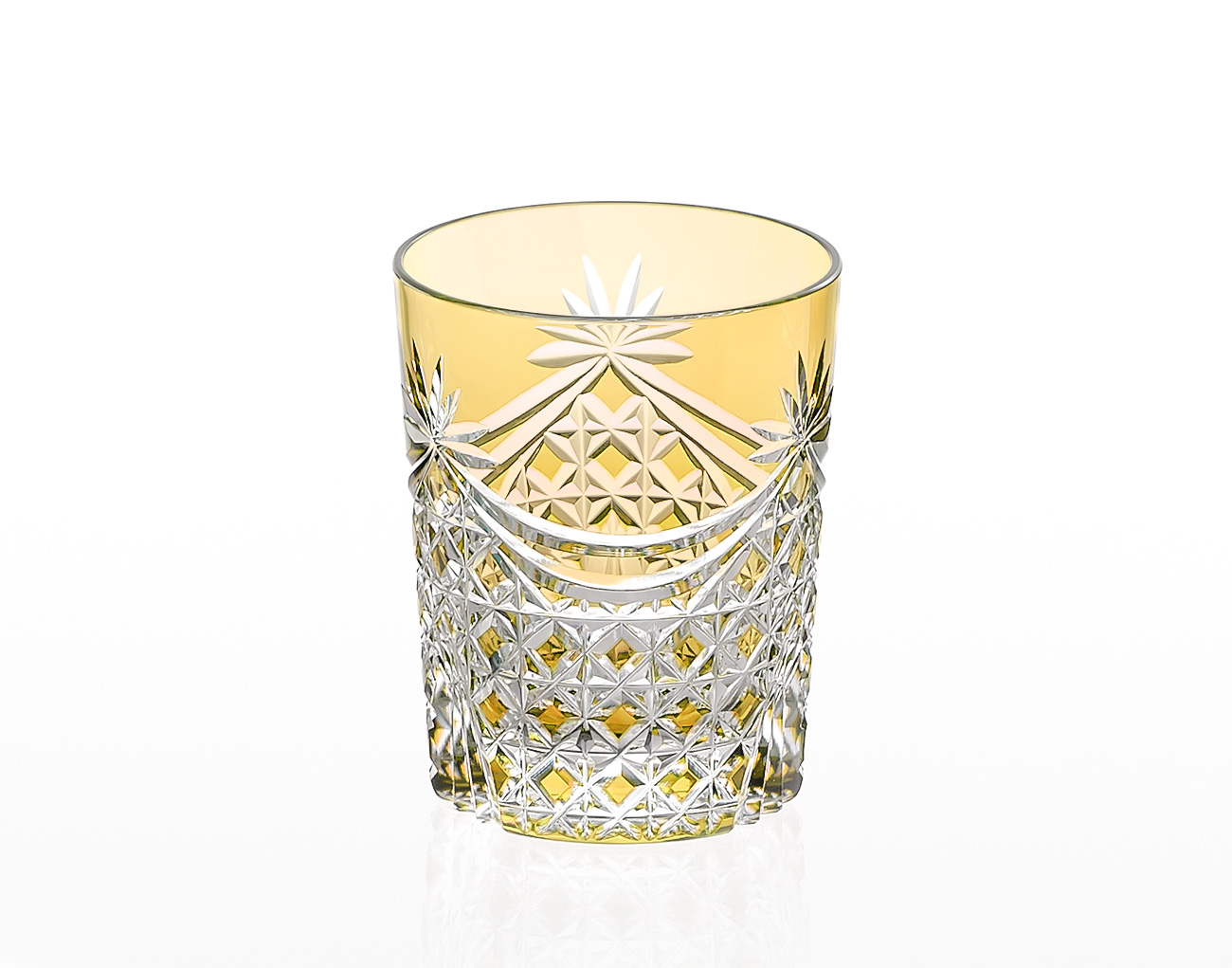 江戸切子 ロックグラス＜幕襞に四角籠目紋＞ | カガミクリスタル