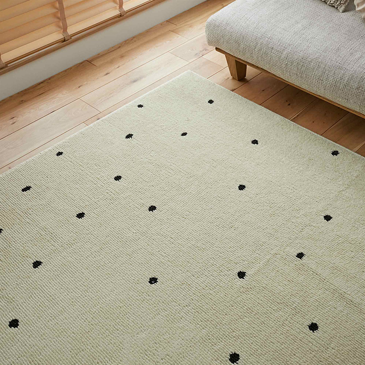 国産 ラグ 洗える 130x190cm ドット柄 ポッシュ ホットカーペット 床