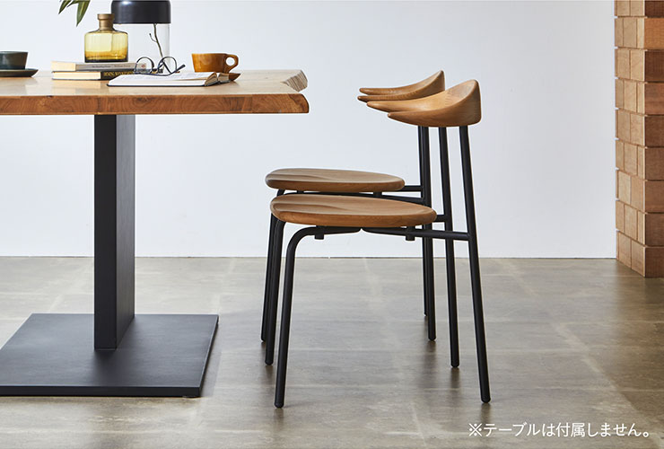 完成品 オーク無垢材使用 シギヤマ家具 ダイニングチェア 2脚セット