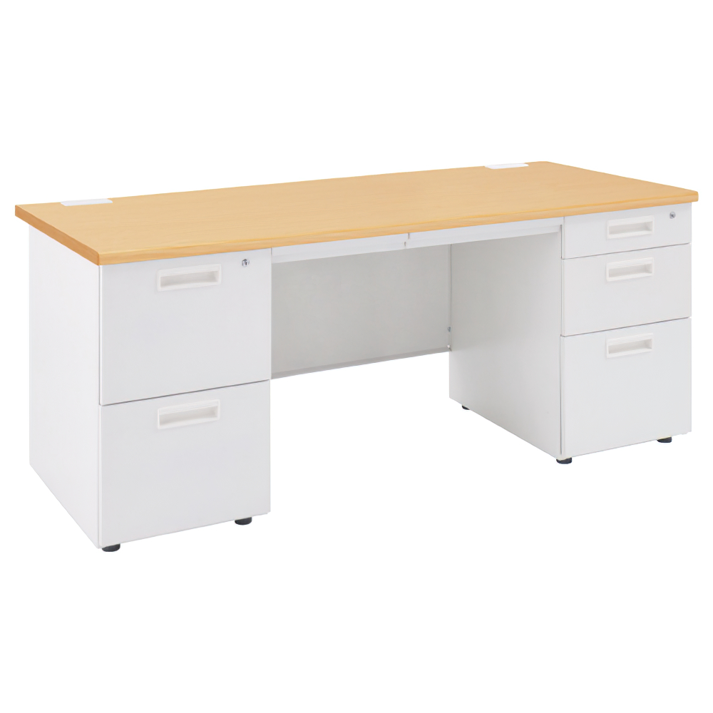 事務用ナチュラル両袖机 幅1600 奥行700 高さ700 KDN-167W 通販