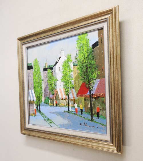 絵画 油絵 街角の風景（フランス・パリ） （黒沢久） 送料無料 【肉筆