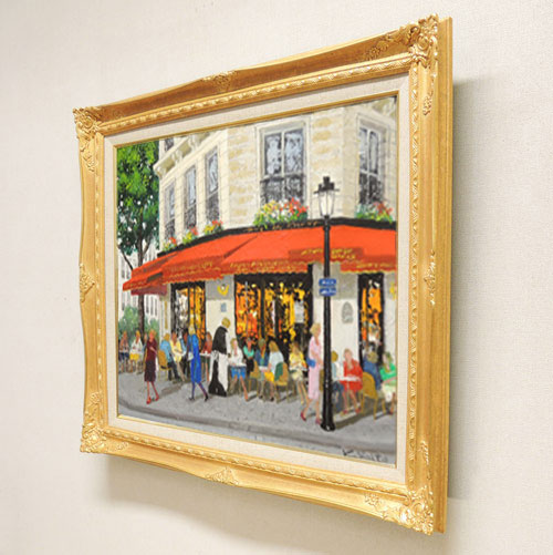 絵画 油絵 カフェフローラ （斉藤要） 送料無料 【肉筆】【油絵