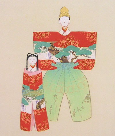 上村松園 掛け軸 『御ひな之図』 送料無料 【掛軸】【一間床・半間床