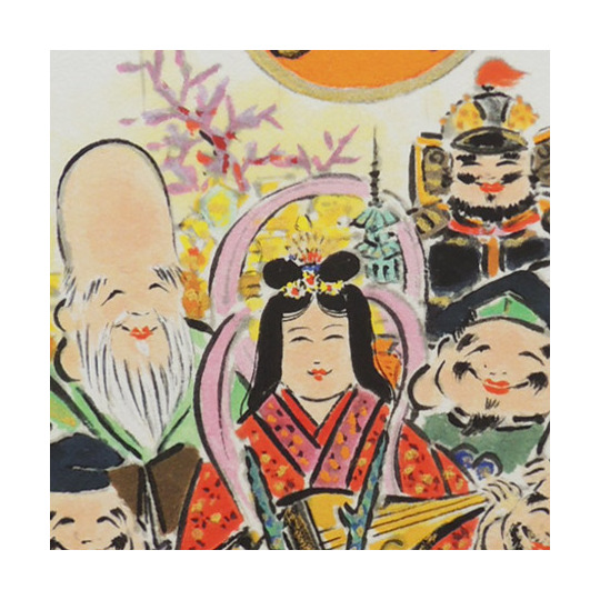 高級色紙「七福神宝船」吉行（色紙絵）送料無料 商品詳細 掛け軸の販売
