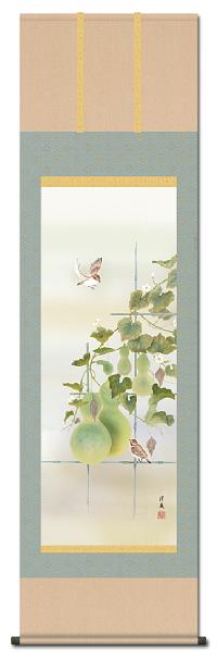 六瓢 内田洋美 （三美会） 尺五 日本製 花鳥画 - 掛け軸（掛軸）販売