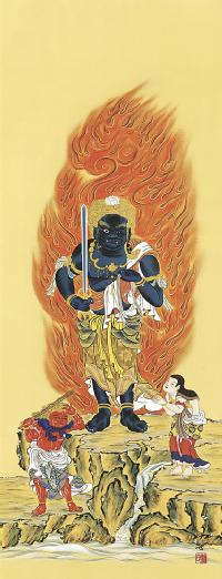 不動明王 田村竹世 (尺五) 日本製 その他人気の仏画 - 掛け軸（掛軸