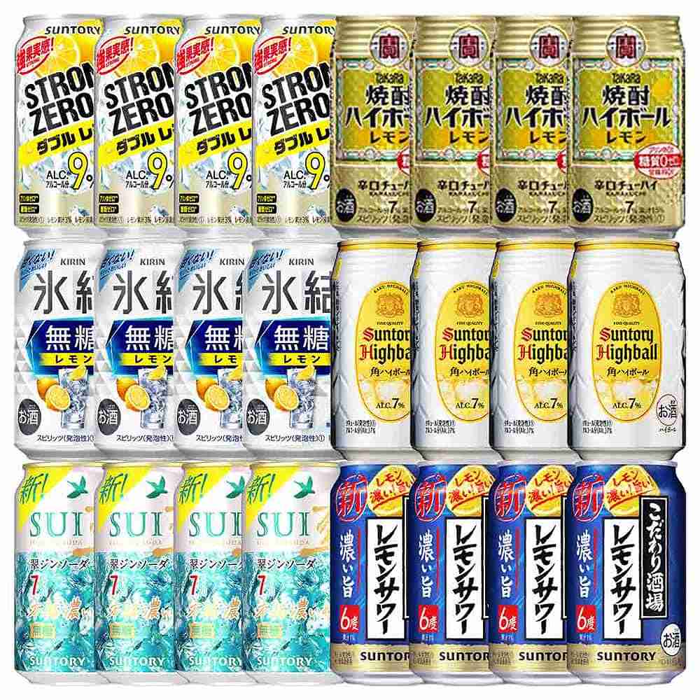 セット〕チューハイ・ハイボール 6種類 350ml缶×24本アソートセット