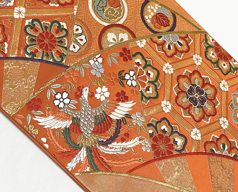 正絹袋帯、六通柄の写真