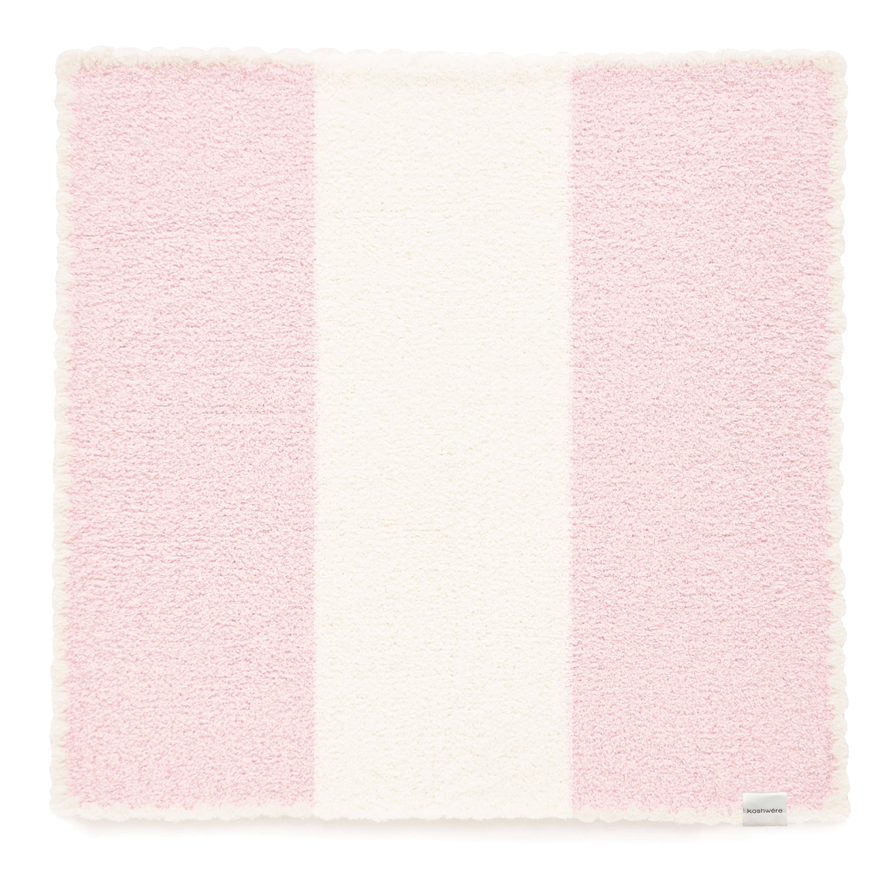 BABY BLANKET CENTER STRIPE(78×78cm pink/creme): BABY&KIDS