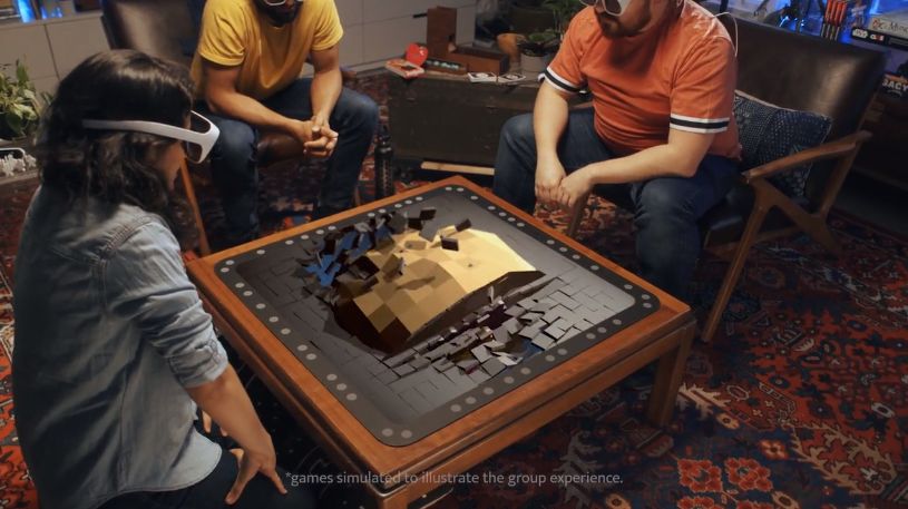 このARゴーグルをかけると、テーブルが丸々ゲーム画面に変化。集まって