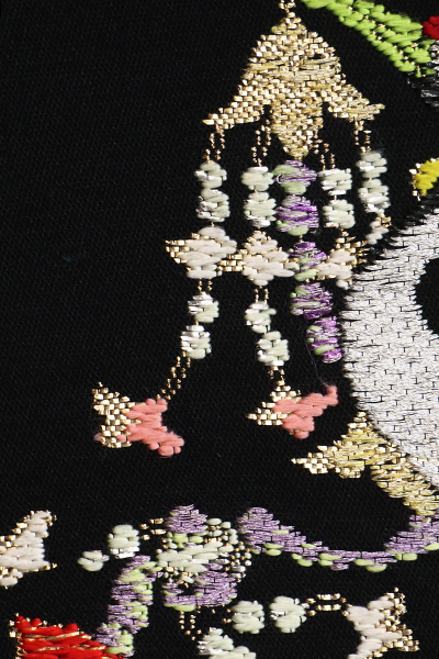 銀座【帯4227】龍村平蔵製 本袋帯 黒色 銘「千代の冠錦」 – 銀座きもの青木