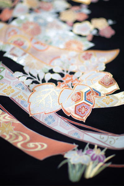 正絹 留袖 レンタル 五つ紋 120089 手描友禅 桐に桂帯