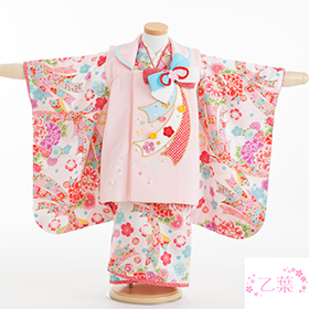 七五三 着物 レンタル 三歳 3歳 被布セット 320137 乙葉 薄ピンク