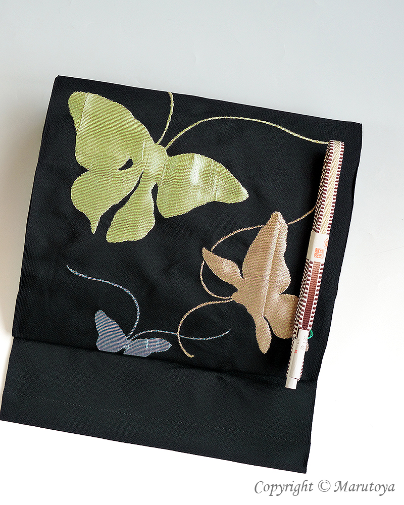 洛風林：九寸名古屋帯『宗達蝶文』 – 創作着物と帯の専門店 Marutoya