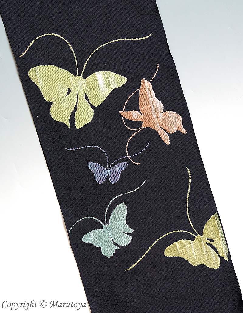 洛風林：九寸名古屋帯『宗達蝶文』 – 創作着物と帯の専門店 Marutoya