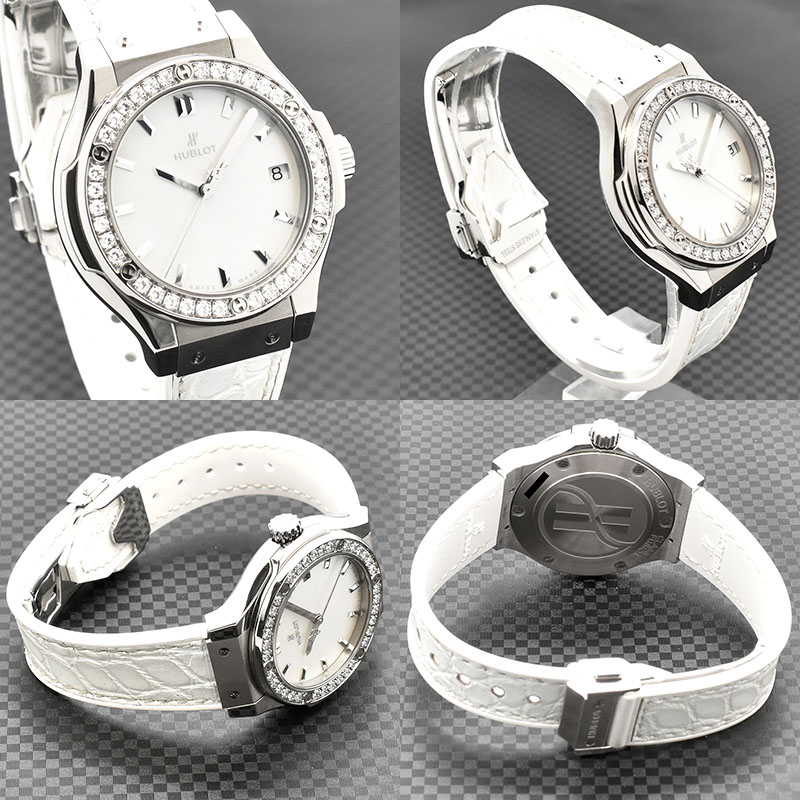 ウブロ HUBLOT クラシックフュージョン パールホワイト ダイヤモンド