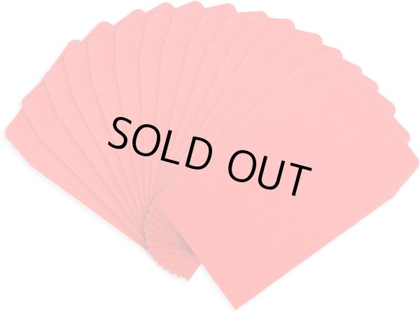 ミニ封筒 名刺サイズ 縦型 無地 糊付き 15枚入り レッド 赤 カラー