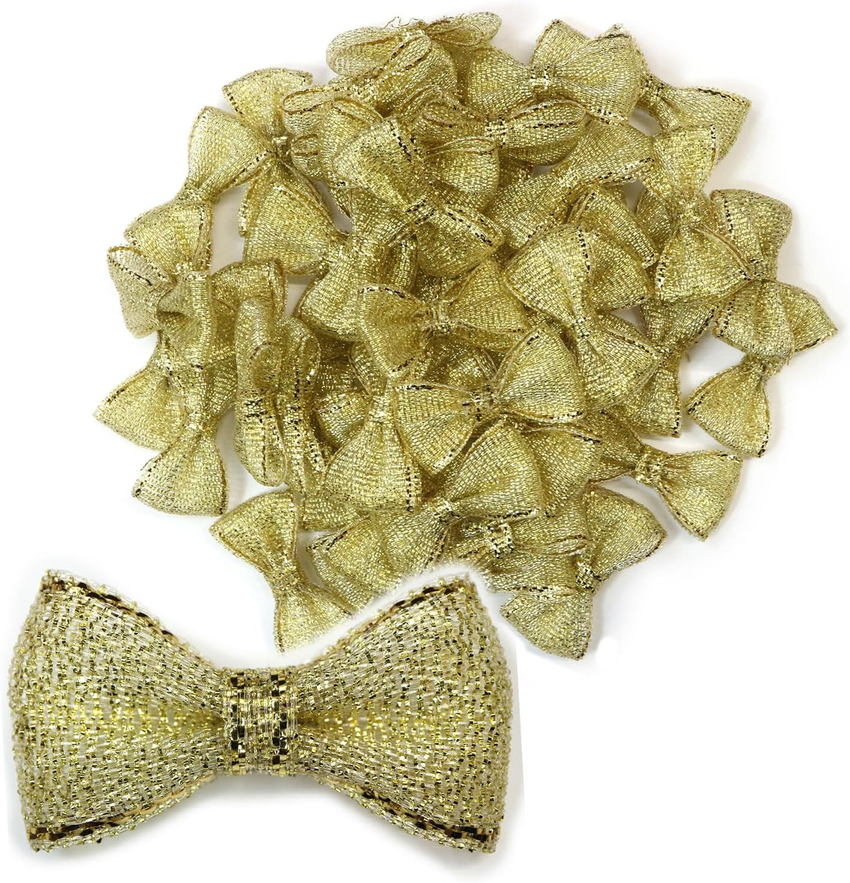 ミニ リボン【ゴールド】金 蝶結び キラキラ 手芸 ハンドメイド パーツ