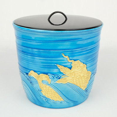 栗山園オンライン通販部 / 【出物】 浅黄交趾荒磯水指 中村翠嵐