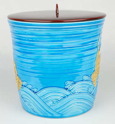 栗山園オンライン通販部 / 【出物】 浅黄交趾荒磯水指 中村翠嵐