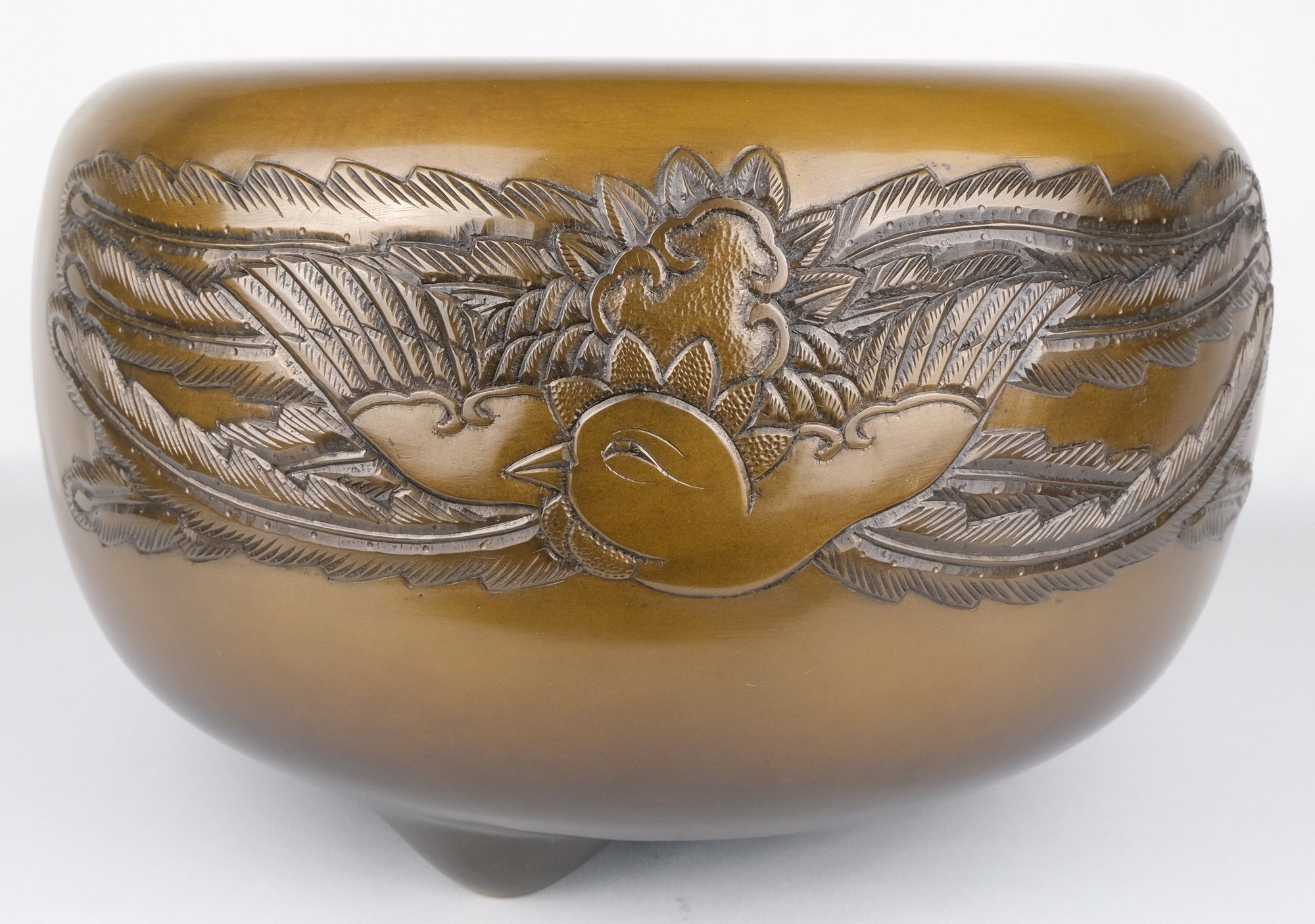 栗山園オンライン通販部 / 【出物】 唐銅鳳凰風炉 添富士釜 風炉:金森