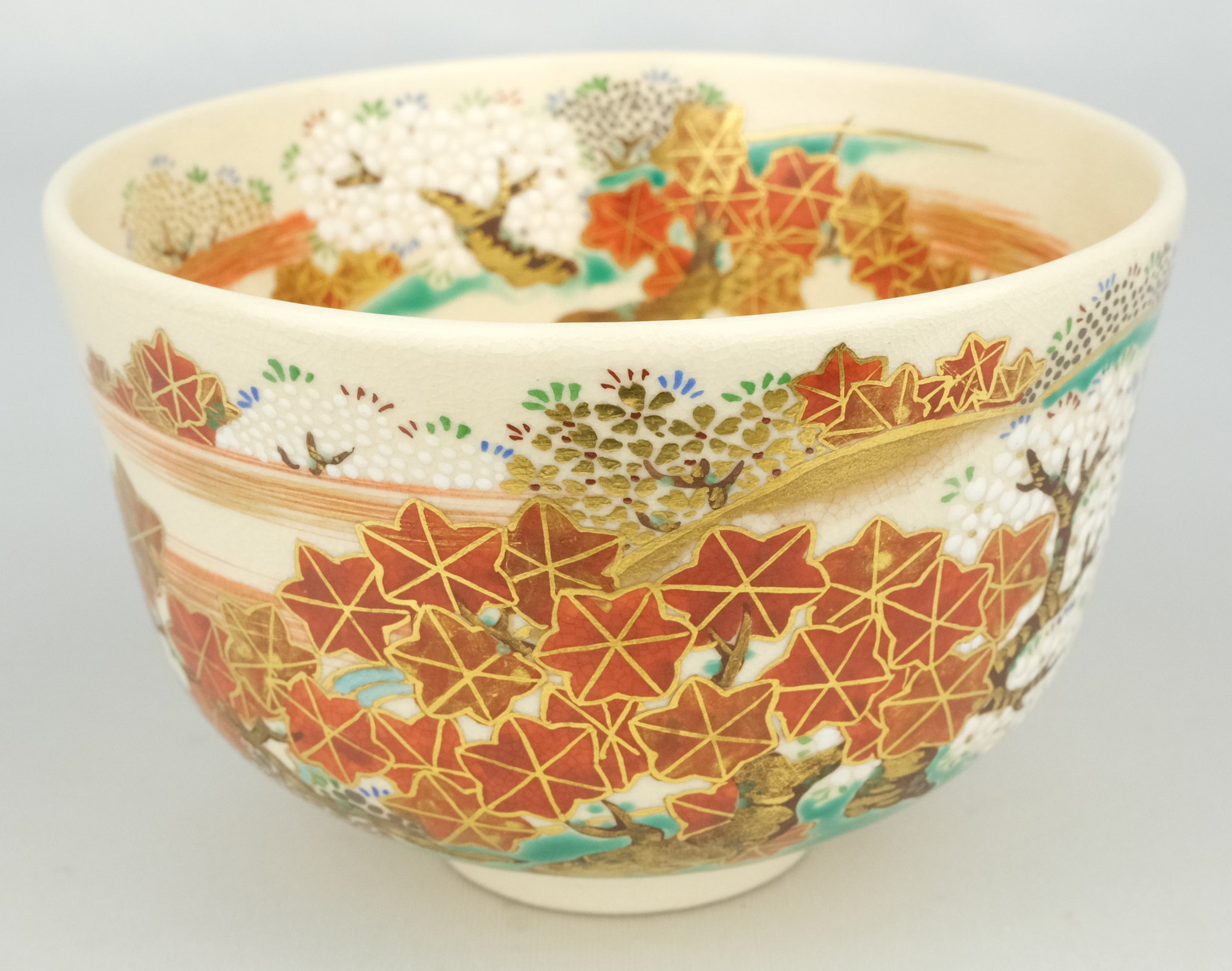 栗山園オンライン通販部 / 【出物】 仁清写雲錦茶碗 16代永楽善五郎(即