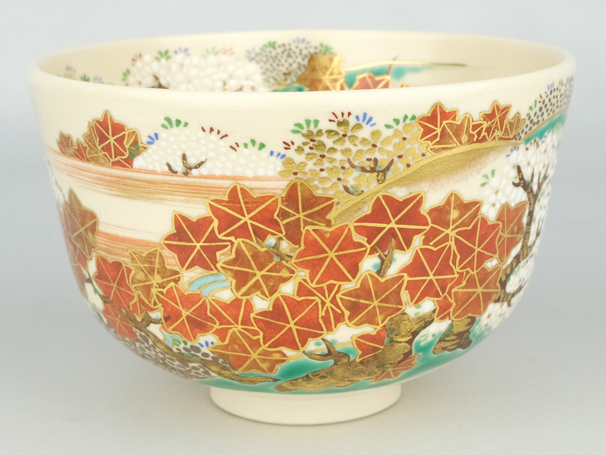 栗山園オンライン通販部 / 【出物】 仁清写雲錦茶碗 16代永楽善五郎(即