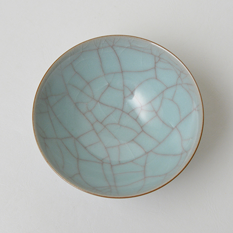 浦口雅行 青瓷黒晶鉄流ぐい呑 | しぶや黒田陶苑