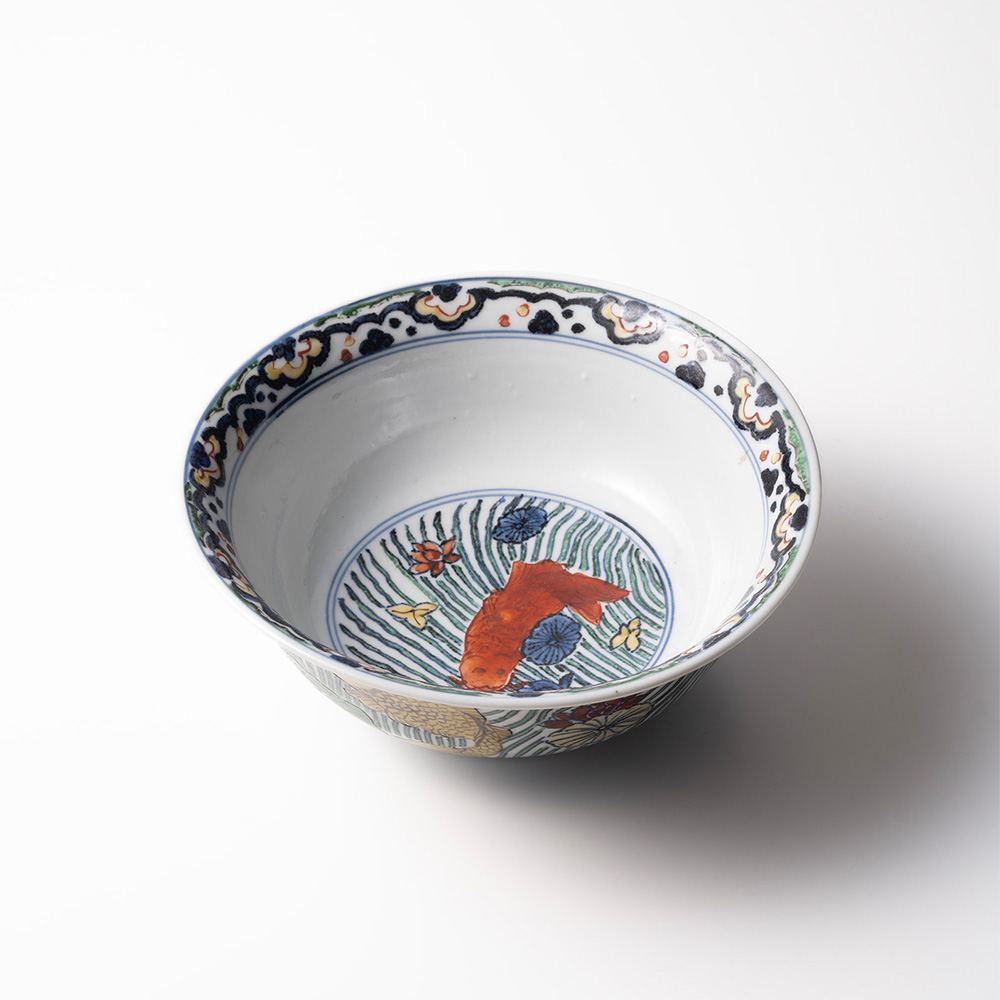 須田菁華 古赤絵風魚藻文鉢 | しぶや黒田陶苑