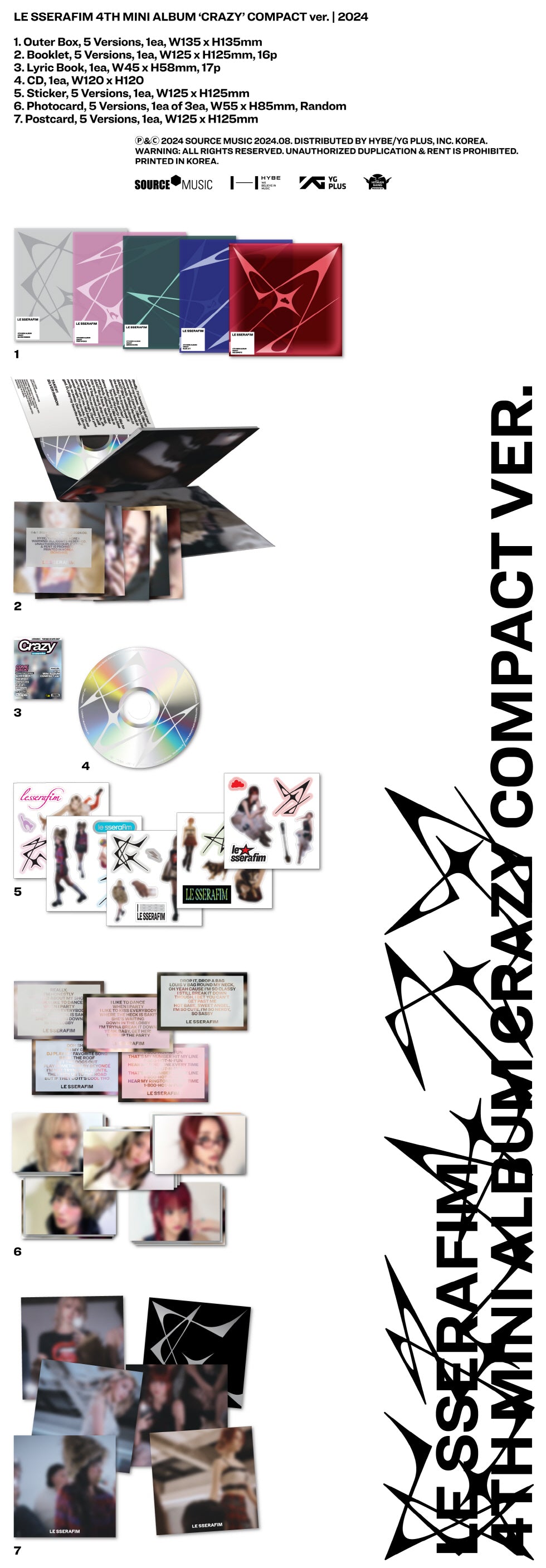 LE SSERAFIM - [CRAZY] 4th Mini Album COMPACT KAZUHA Version
