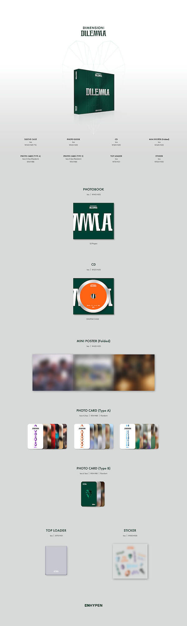 ENHYPEN DIMENSION: DILEMMA 1ST ALBUM ESSENTIAL VER - Kpop USA