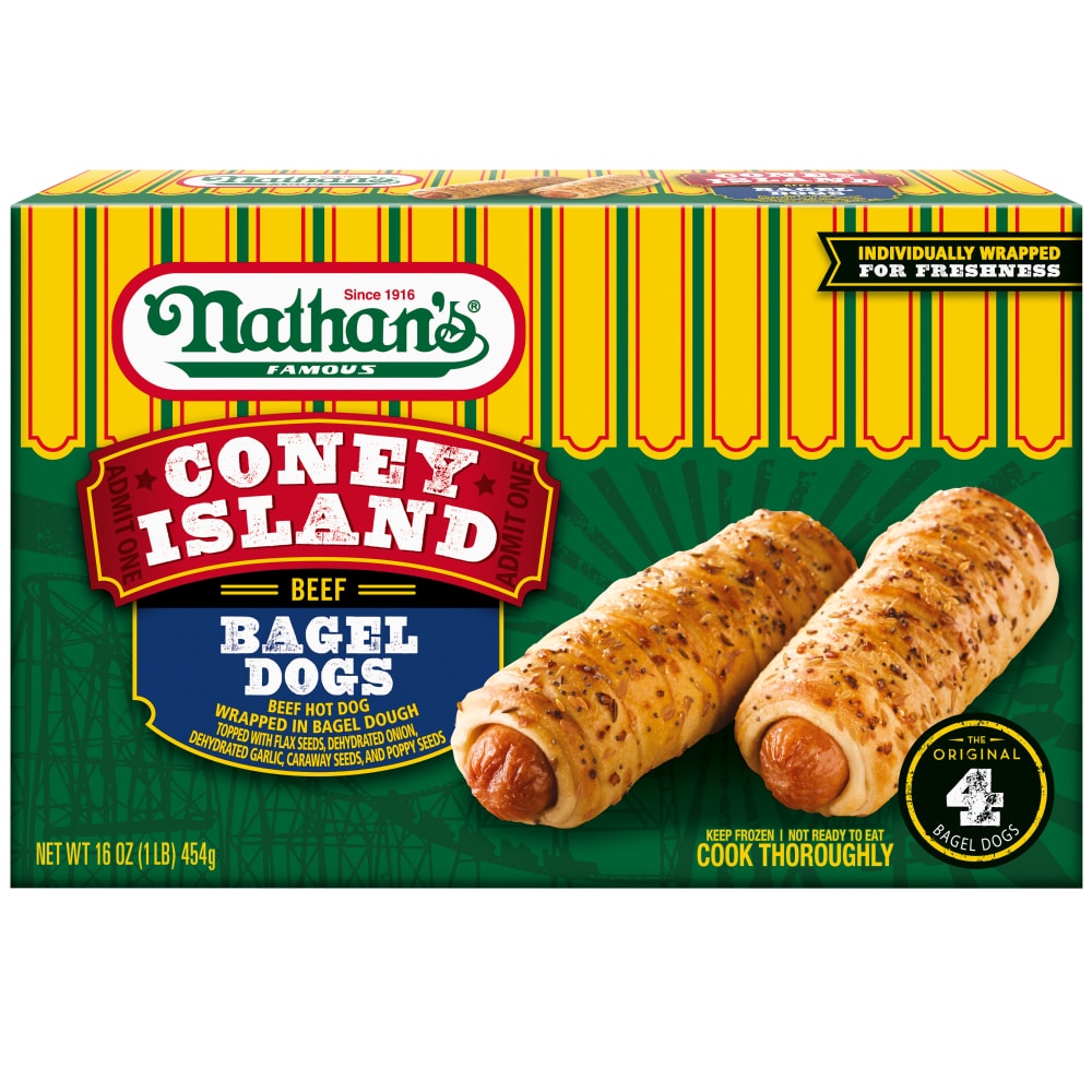 Nathan's Famous Coney Island Beef Bagel Dogs, 4ct, 4 ct / 16 oz