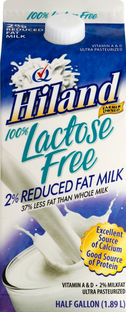 Hiland 100% Lactose Free 2% Reduced Fat Milk, 1/2 gallon - Kroger
