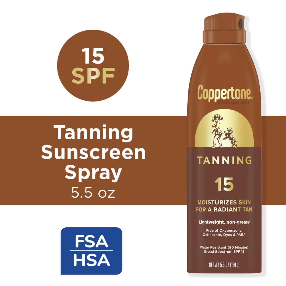 Coppertone Tanning Sunscreen Spray, Spf 15 Broad Spectrum Tanning