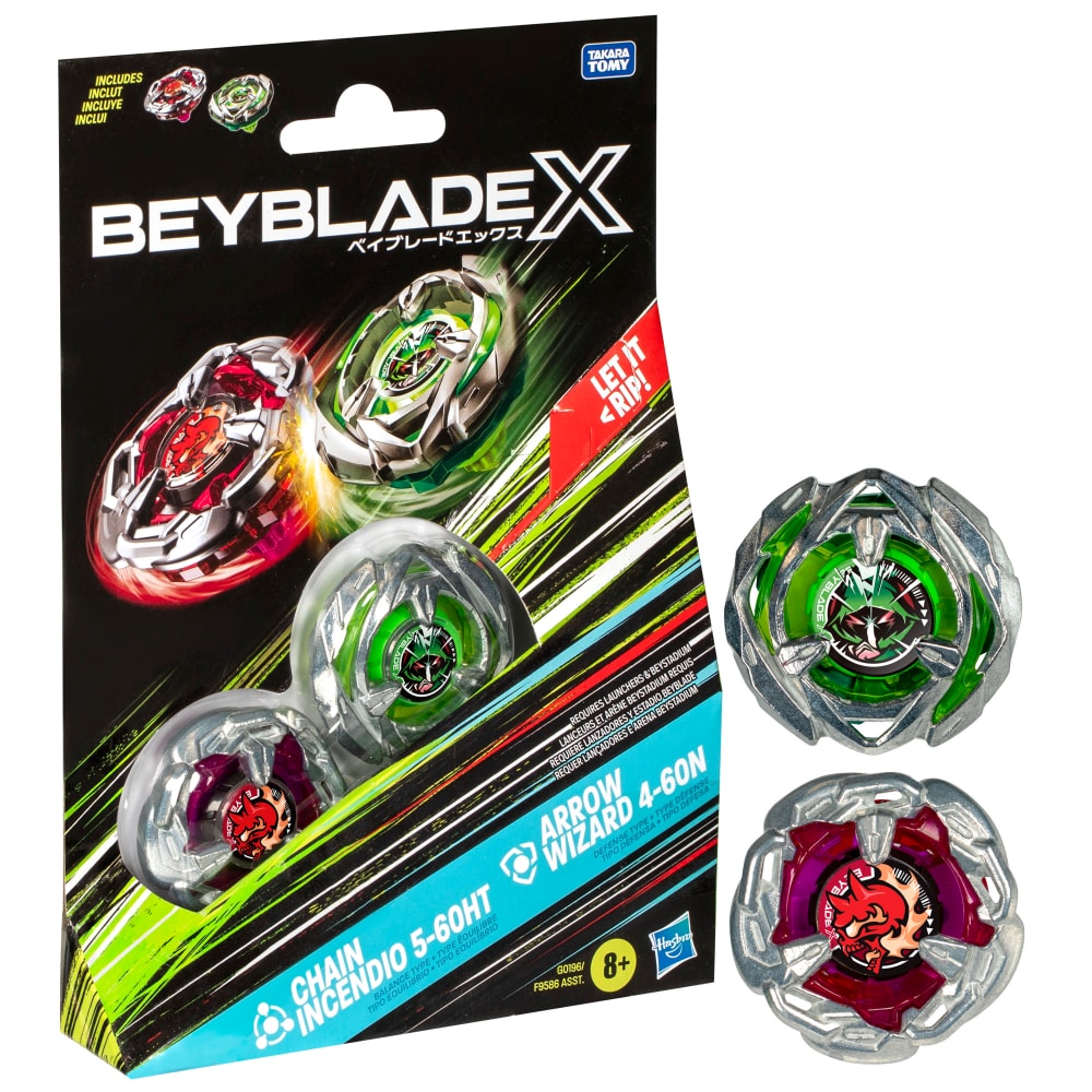 Beyblade X Chain Incendio 5-60HT and Arrow Wizard 4-60N Top Dual