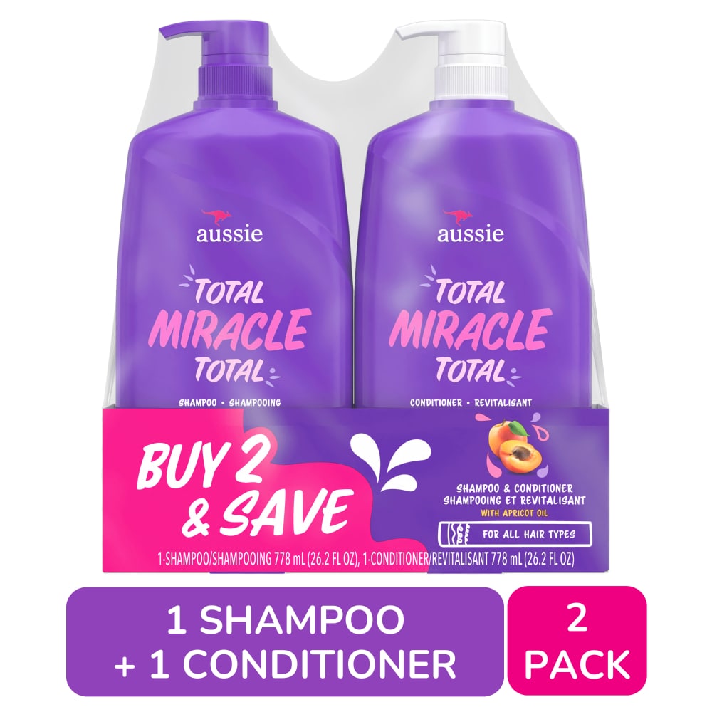 Aussie Total Miracle Shampoo and Conditioner Set with Apricot and