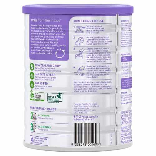 Bubs® Organic Grass Fed Stage 1 Infant Formula, 28.2 oz - King Soopers
