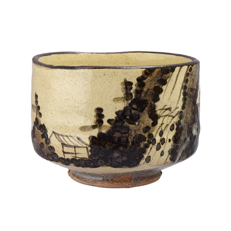 尾形乾山写 茶碗 瀧山水 清秀作