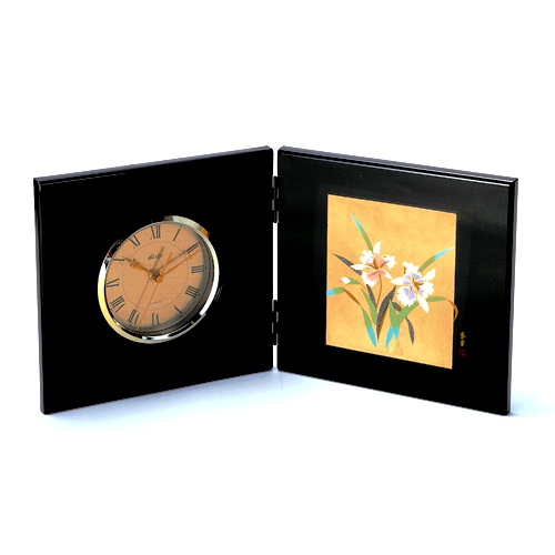 金沢金箔工芸品] 大型屏風時計・色紙・蘭～記念品やお祝い,プレゼント