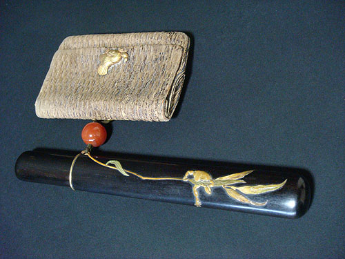 煙管筒 煙草入 染象牙と螺鈿細工 ＜在銘＞ | 【骨董品買取】日本全国