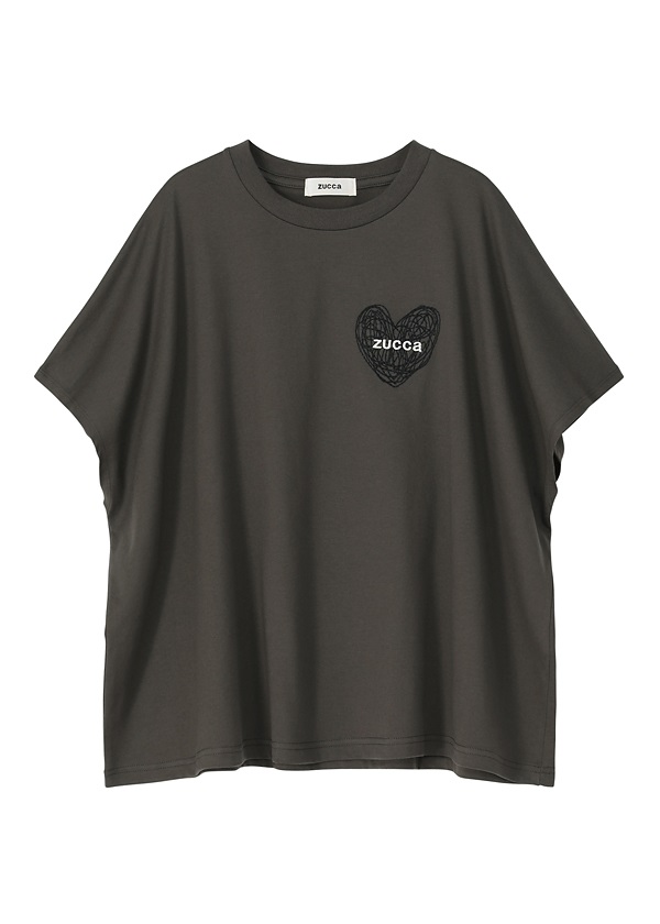 ZUCCa / ハートロゴT / Tシャツ(M charcoal gray(25)): ZUCCa| A-net