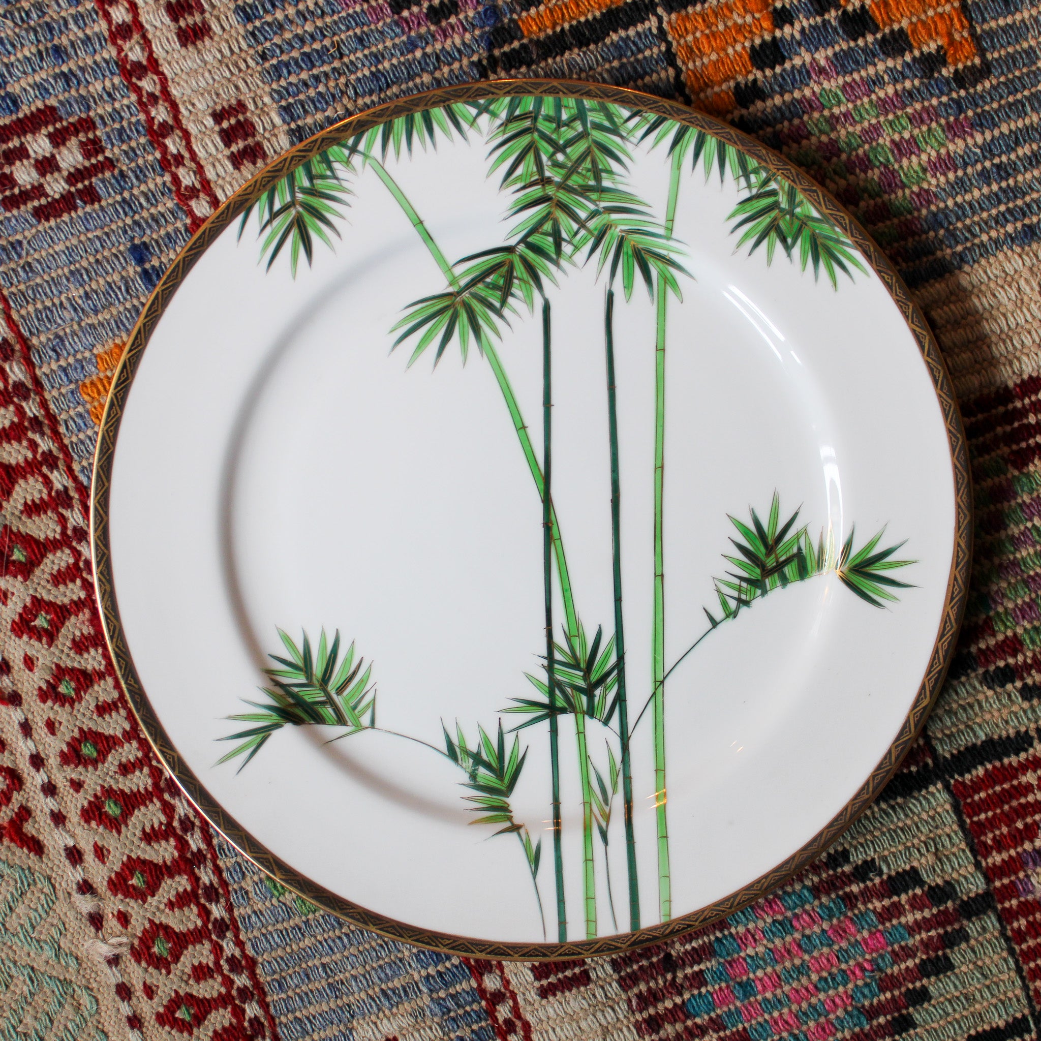 1960's Soko Japan Hand Painted Bone China Bamboo Pattern