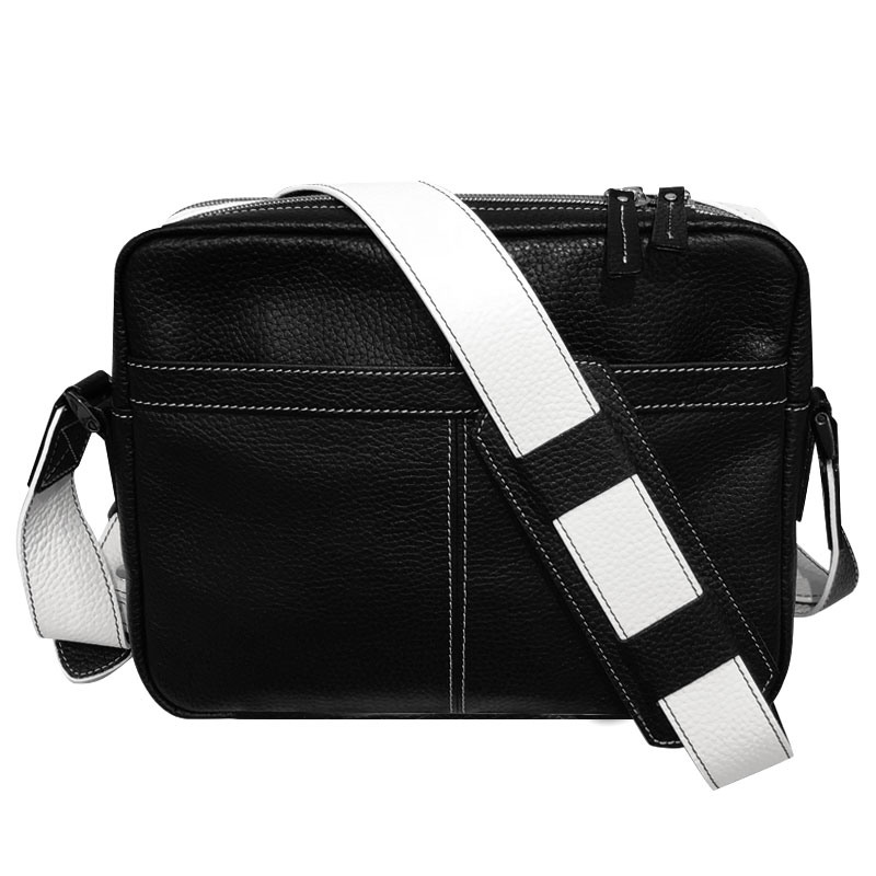 KH57 ショルダーバッグ B5 ヨコ 白/黒（KH-57w）｜Leather Studio KAZU